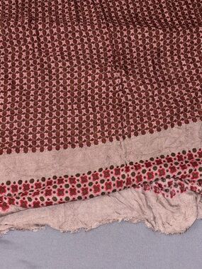 Marc Jacobs Pink and Burgundy Floral-Print Cotton Throw